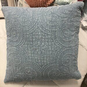Brand New 100% Cotton Floral Design Embroidered Throw Pillow - 18x18 inches